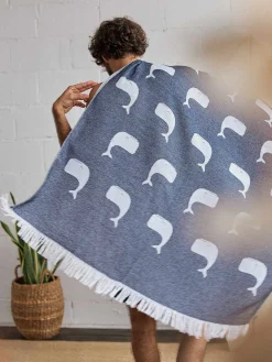 Serviette De Voyage Baleines Rayees